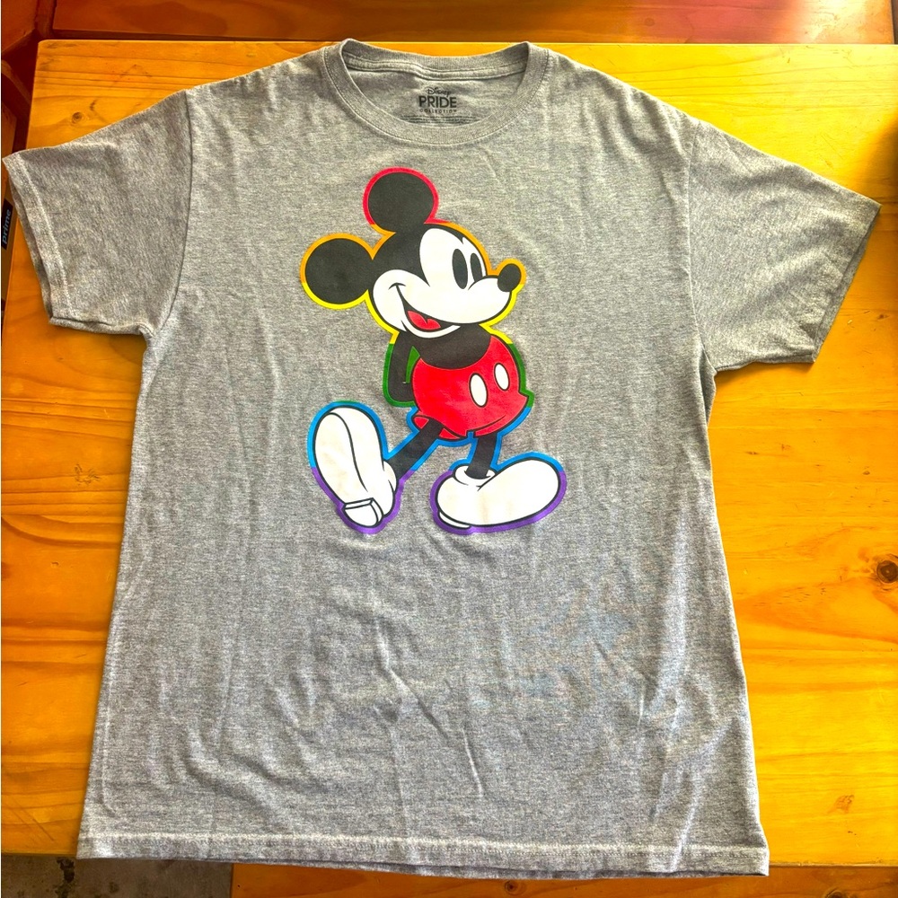 DISNEY / Mickey Mouse PRIDE T-Shirt - Grey / Sz M / 2022
